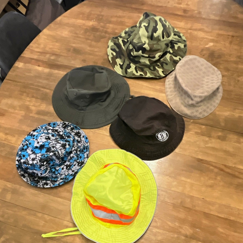Hat Lot 6x Bucket Boonie Camo Safety Mitchell Ness Dooney Bourke Y2K S/M